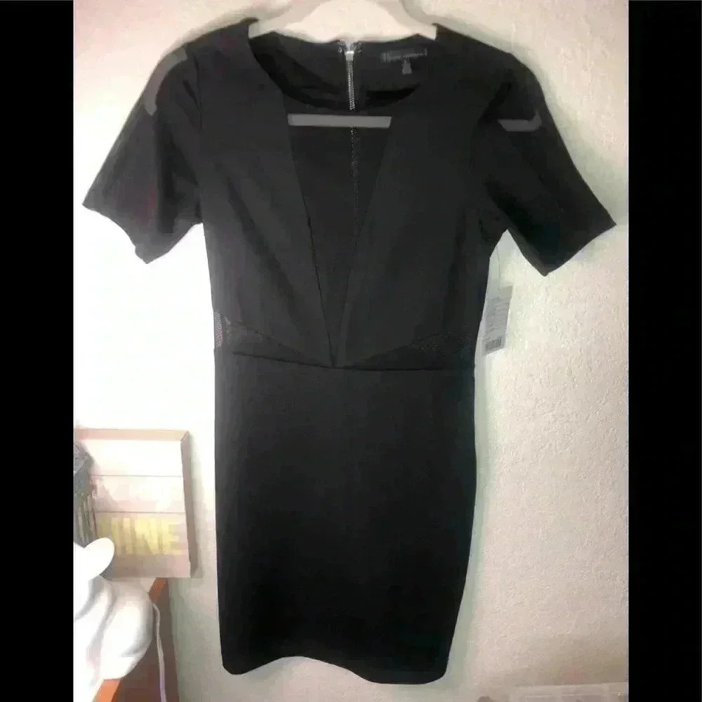Luca Couture black mini dress S NWT
